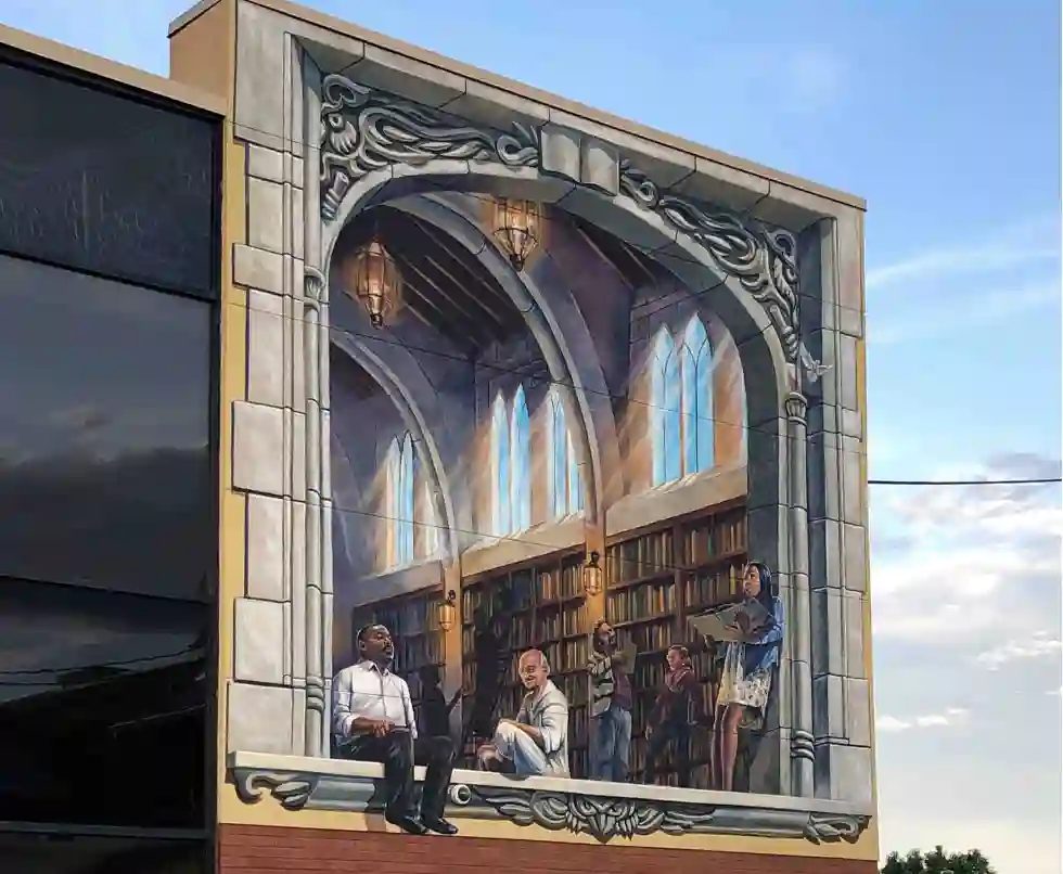 Let the Light In 3D mural, a 20ft x 20ft illusion wall painting by Chris Carlson in Boulder, Colorado