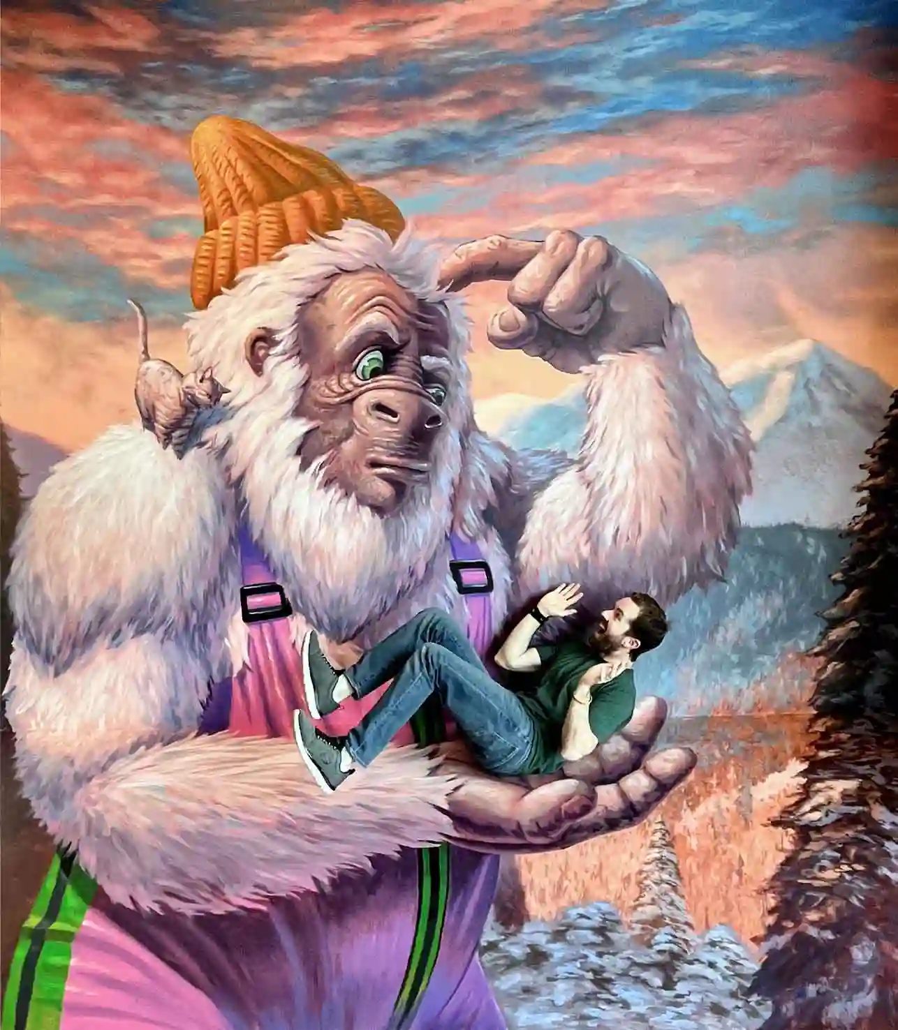 Yeti 3D mural illusion by Chris Carlson, a museum installation in Minneapolis, Minnesota