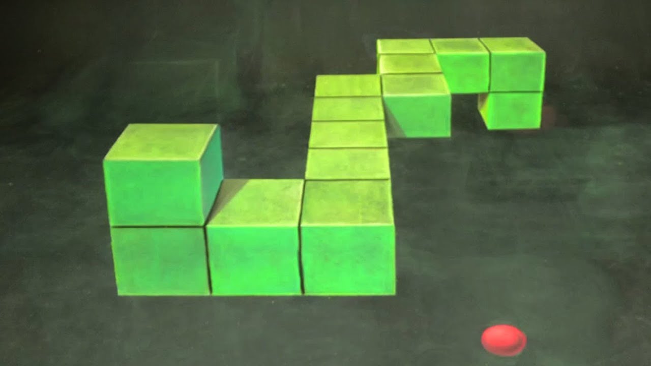 Time-lapse of Chris Carlson creating the Snake 3D chalk art